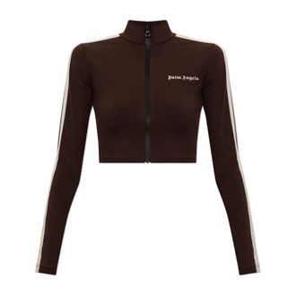 Palm Angels Hoodies & sweatvesten, Dames, Bruin, M, Sweatshirt met opgedrukt logo