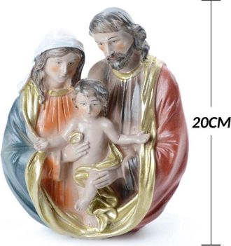Trade Shop Trade Shop - Presepe Nativit&agrave; In Resina Scenario Sacra Famiglia Decorazioni Natalizie 20cm