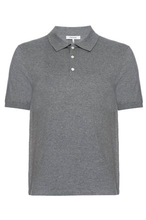 Frame Denim Mens Button Down Luxe Polo In Gris Heather