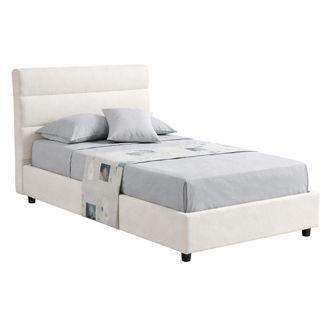 Dmora Cama Individual Brez Con Funda, Almacenaje Made In Italy, Tama&ntilde;o Colch&oacute;n 80x190 Cm, Beige