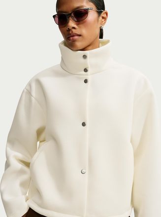 Nike Womens Article Fleece Oversized Jacket in White | IX7055-102