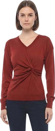 Stella McCartney Red Solid V Neck Sweater