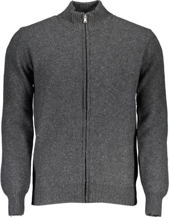 North Sails Grijze Zip-Up Gebreide Vest - Heren - Vesten - Grijs - 2XL - Wol - Truien & Vesten