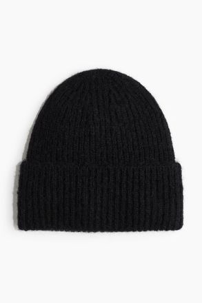 H&M Beanie in Rippstrick - Schwarz