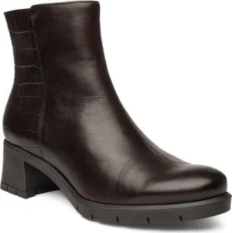 Ara Plum Side Zip Bootie in Brown at Nordstrom, Size 10.5