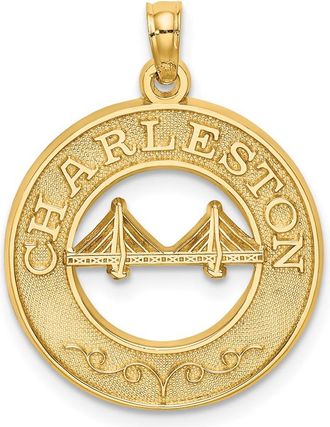 Diamond2Deal 14k Gold CHARLESTON Bridge Charm Pendant