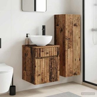 vidaXL Vidaxl Set Di Mobili Per Il Bagno 2 Pz Legno Antico 33 X 34,5 X