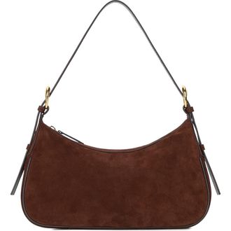 Staud Pine Leather Shoulder Bag in Mahogany at Nordstrom