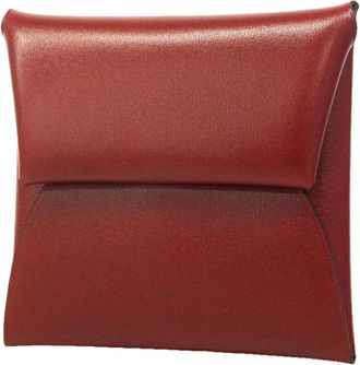 Herm&egrave;s Rouge H Box Calf Leather Coin Purse/Coin Case (Pre-Owned)