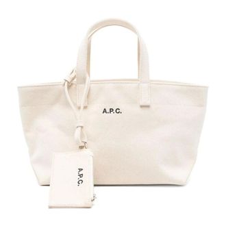 A.P.C. A.p.c., Tassen, Dames, Wit, ONE Size, Katoen, Le Drummer Small Tote