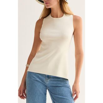 Crescent Cross Back Cut Out Knit Top in Ivory at Nordstrom, Size X-Small