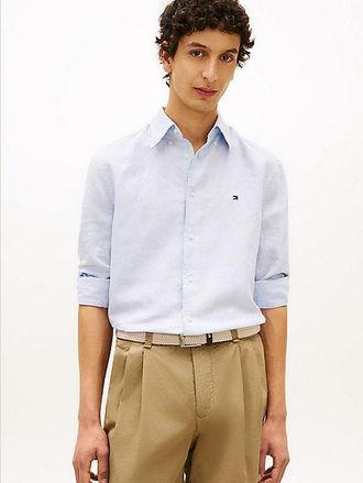Tommy Hilfiger Regular Fit Linen Blend Dobby Shirt