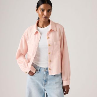 Levi's Tini Long Sleeve Utility Shirt - Womens - XS - Pink / Crystal Pink