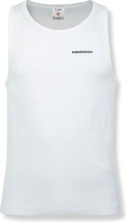 Casablanca Ribgebreide Tanktop - Heren - Tops zonder mouwen - Wit - M - Katoen - Tops