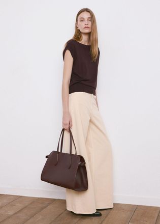 Mango Pullover maglia maniche corte vino - Donna - S - MANGO