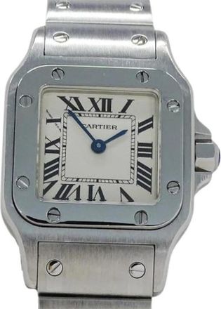 Cartier Pre-owned Santos Galb&eacute;e Polshorloge - Dames - Vintage Horloges - Wit - ONE Size - Vintage