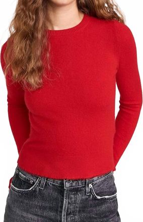 Re/Done Cashmere Crewneck Long Sleeve Top In Fire