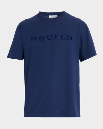 【Alexander McQUEEN】Logo Short Sleeve T-Shirt/全国送料込み Alexander McQueen Logo graffiti-print t-shirt | Black