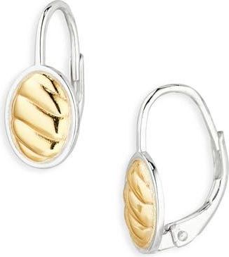 Argento Vivo Ribbed Oval Hoop Earrings in Gold/silver at Nordstrom Rack