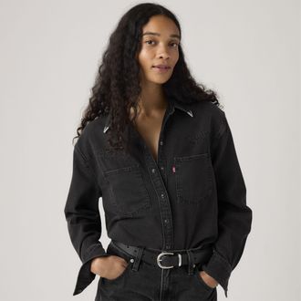 Levi's Teodora Western Shirt - Womens - 2XS - Black