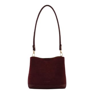 Pourchet Tassen, Dames, Rood, ONE Size, Leer, Manhattan Daim Schoudertas