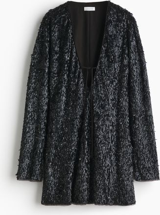 H&M Embellished V-neck dress - Schwarz