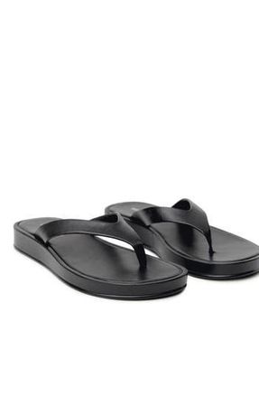 Mango Leather Platform Wedge Flip Flop in Black at Nordstrom Rack, Size 7.5Us / 38Eu