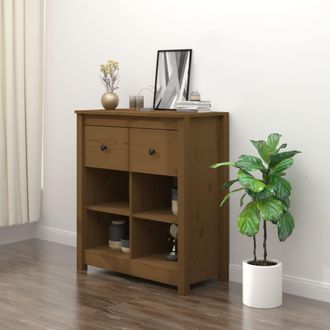 vidaXL Aparador De Madera Maciza De Pino Marr&oacute;n Miel 70x35x80 Cm Vidaxl