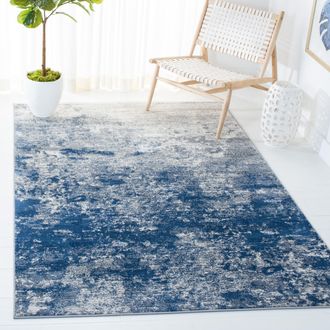 Safavieh Brentwood Machine Made Area Rug, Grey / Navy Contemporary Style Easy Care