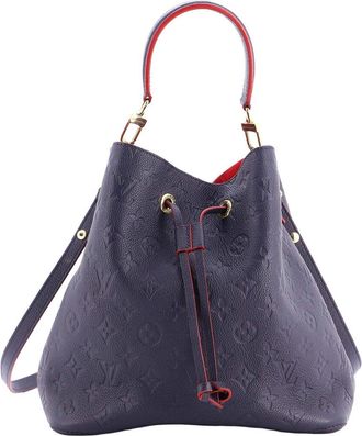 Louis Vuitton Blue Monogram Empreinte Leather Neonoe Mm (Authentic Pre-Loved)