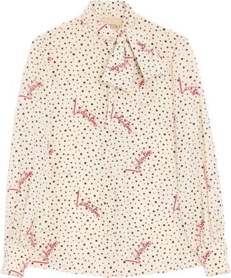 Valentino Plus De Pois Shirt - Dames - Overhemden - Beige - L - Overhemden