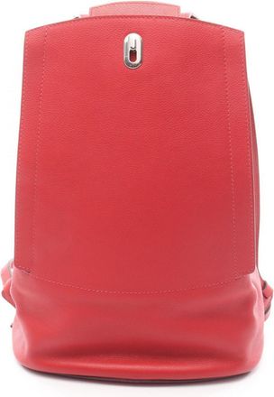 Herm&egrave;s Red Color Evercalf Leather Backpack (Pre-Owned)