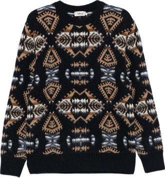 Altea Geometric-pattern Crew-neck Sweater