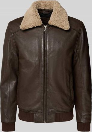 Gipsy Gipsy Bomberjacke in Leder-Optik in Dunkelbraun, Größe XXXL