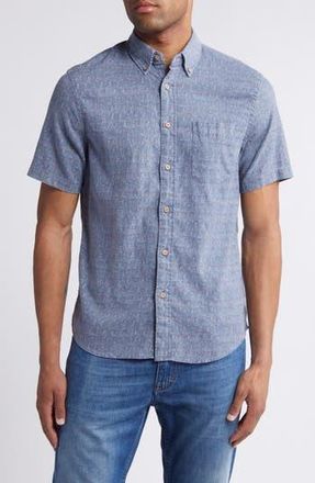 Faherty Breeze Short Sleeve Button-Down Shirt in Paradise Palm at Nordstrom Rack, Size Xx-Large