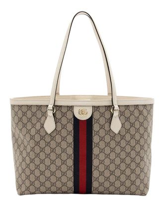 Gucci Beige Gg Supreme Canvas Ophidia Large Shopping Tote (Authentic Pre- Loved)