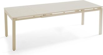 Oviala Mesa de jard&iacute;n extensible de aluminio crema