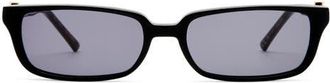 Luv Lou The Phoebe 55mm Rectangular Sunglasses in Black at Nordstrom