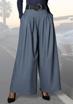 Lascana Hosenrock LASCANA, Damen, Gr. 34, graublau, Web, Obermaterial: 80% Polyester, 18% Viskose, 2% Elasthan. Taschenbeutel: 100% Polyester, unifarben, figu