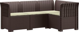 vidaXL Sof&aacute; De Jard&iacute;n Para 4 Personas Con Cojines Estilo Rattan Pp Vidaxl
