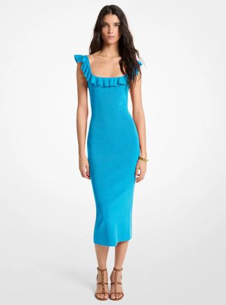Michael Kors Ruffled Stretch Viscose Midi Dress