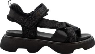 Jeannot Tj 522F-Rasonero Platte Sandalen - Dames - Sandalen - Zwart - 36 EU - Leer - Schoenen