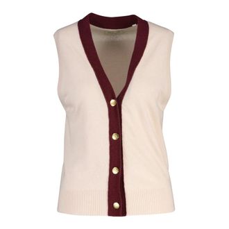 GANT Mouwloos breiwerk - Dames - Truien - Roze - Maat: XS Zijde