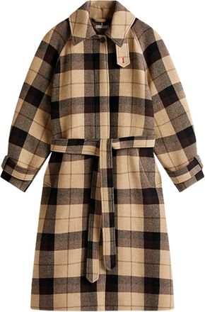 Tommy Hilfiger Geruite jas met ceintuur - Beige