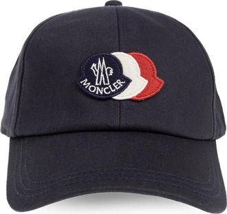 Moncler Baseballpet met logo-patch - Heren - Petten - Blauw - ONE Size - Katoen - Accessoires