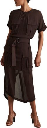 Reiss Essie Front Pocket Midi Dress