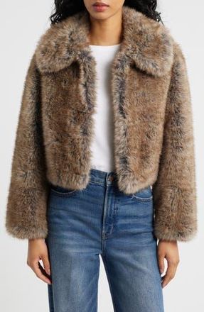 Mango Bola Faux Fur Jacket in Beige at Nordstrom Rack, Size Small