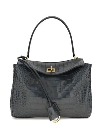 Balenciaga small Rodeo crocodile-embossed shoulder bag - women - Calf Leather - OS - Black