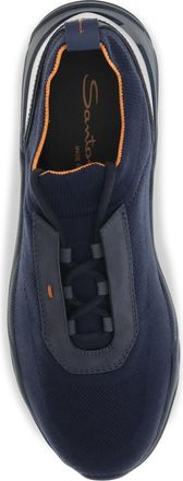 Santoni Mens Sneakers Stretch Fabric Blue Upper: Trainers