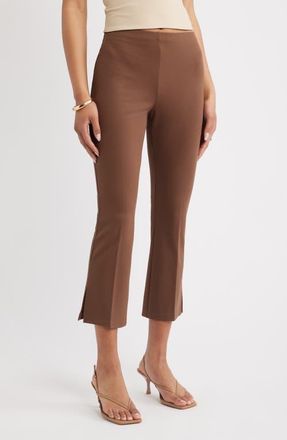Open Edit Kick Flare Stretch Twill Pants in Brown Terra at Nordstrom, Size Xx-Small